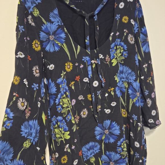 Maeve Anthropologie Aderyn Botanical Silk Dress Size Small - Picture 8 of 9